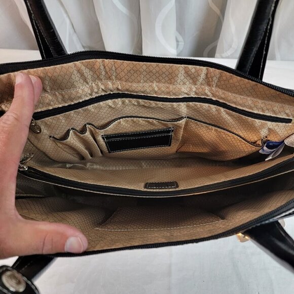 McKlein Verona Leather Laptop Briefcase - Picture 7 of 14